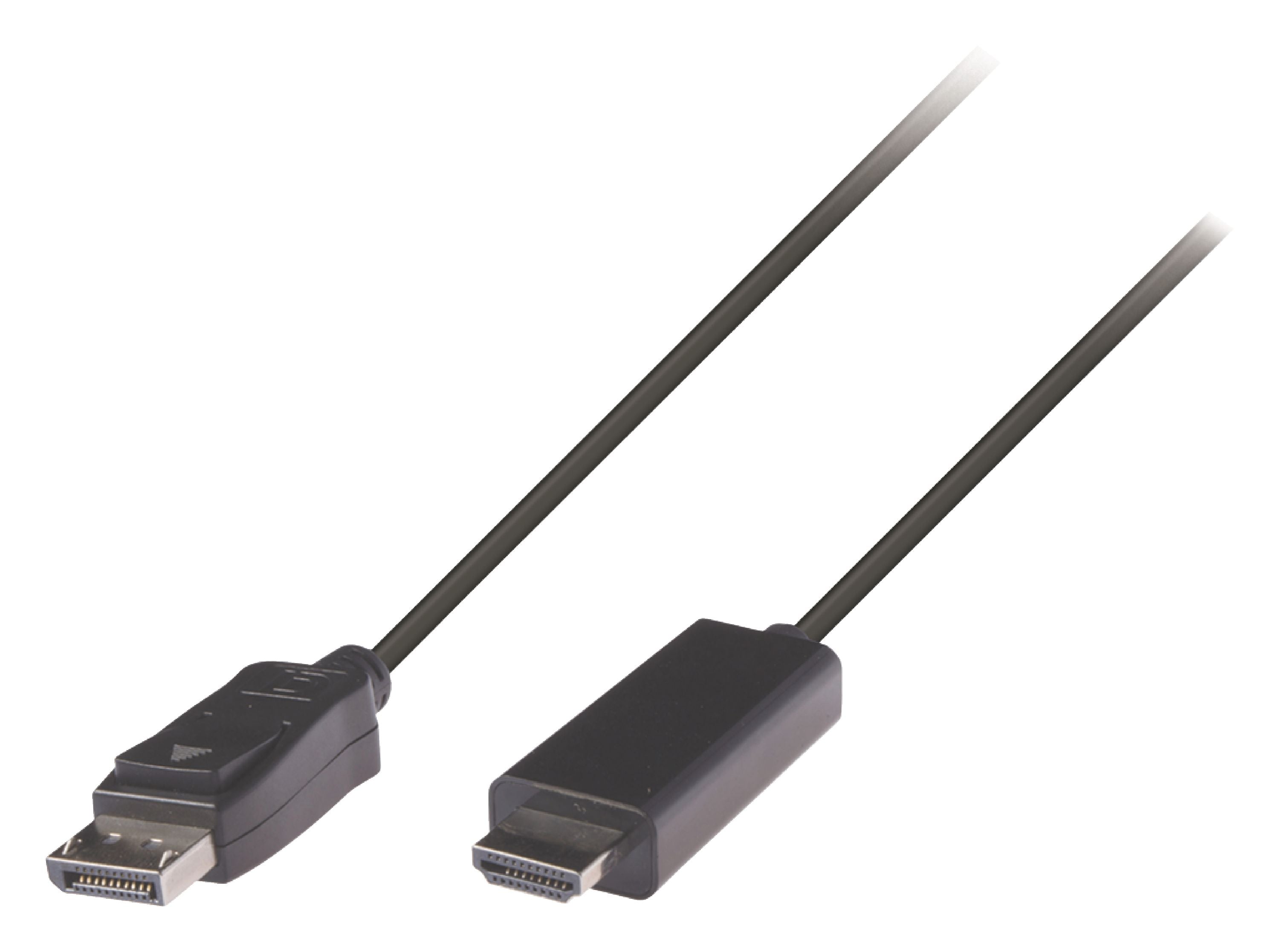 Valueline Displayport-Kabel Displayport male - HDMI Anschluss 2.00 m Schwarz