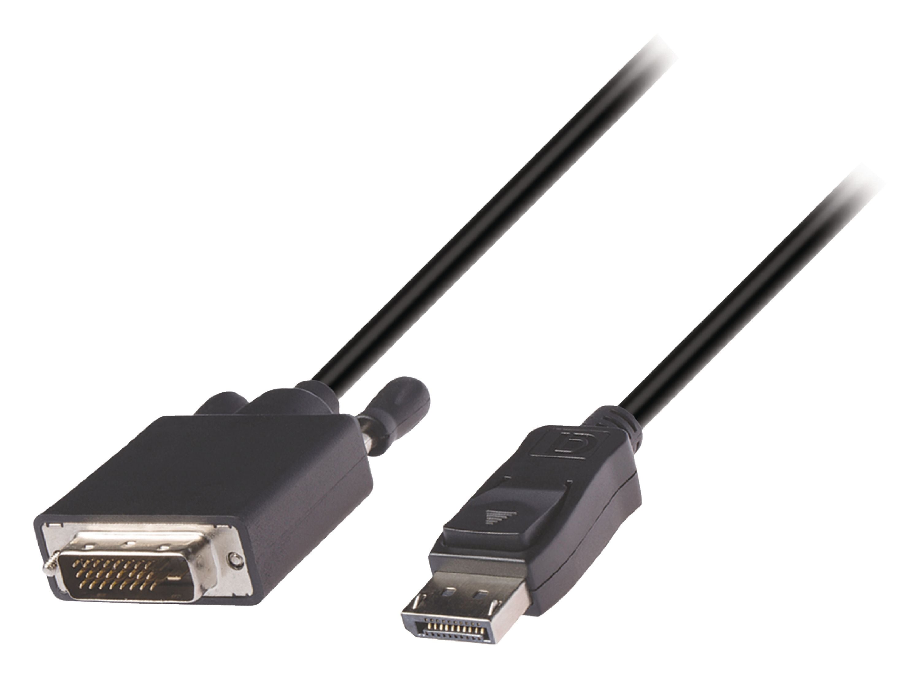 Valueline Displayport-Kabel Displayport male - DVI-D 24+1p Stecker 1.00 m Schwarz