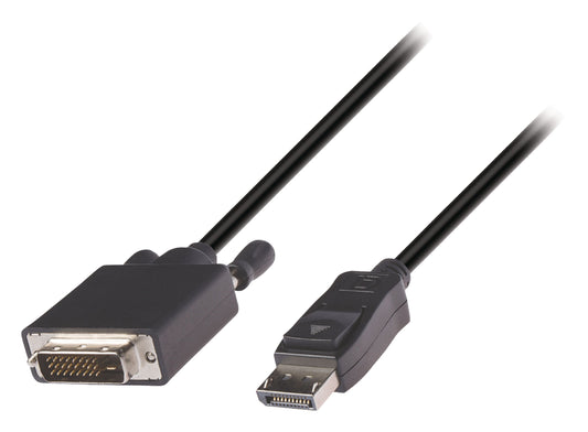 Valueline Displayport-Kabel Displayport male - DVI-D 24+1p Stecker 1.00 m Schwarz