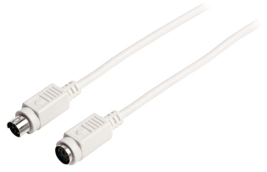 Valueline PS/2-Kabel PS/2 male - PS/2 female 5.00 m Elfenbein