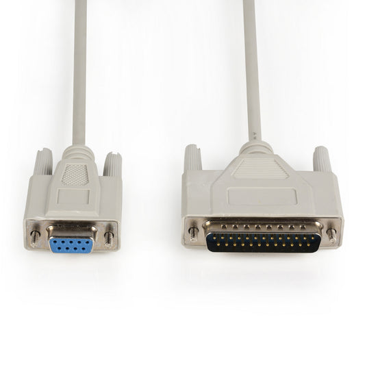 Valueline Serielles Kabel D-Sub Buchse 9-polig - D-Sub Stecker 25-polig 2.00 m Elfenbein