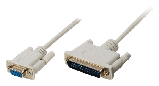 Valueline Serielles Kabel D-Sub Stecker 25-polig - D-Sub Buchse 9-polig 2.00 m Elfenbein