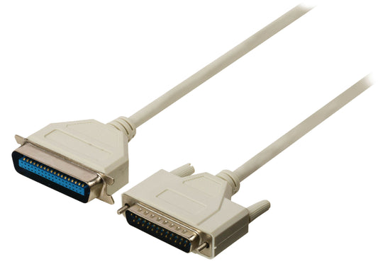Valueline Parallelkabel D-Sub Stecker 25-polig - Centronics 36-pol. male 2.00 m Elfenbein