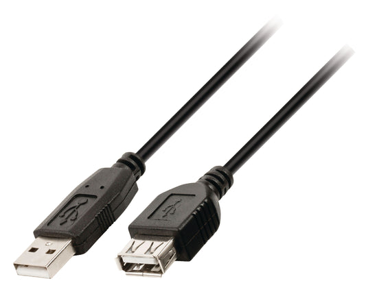 Valueline USB 2.0 Verlängerungskabel USB A male - USB A female rund 3.00 m Schwarz