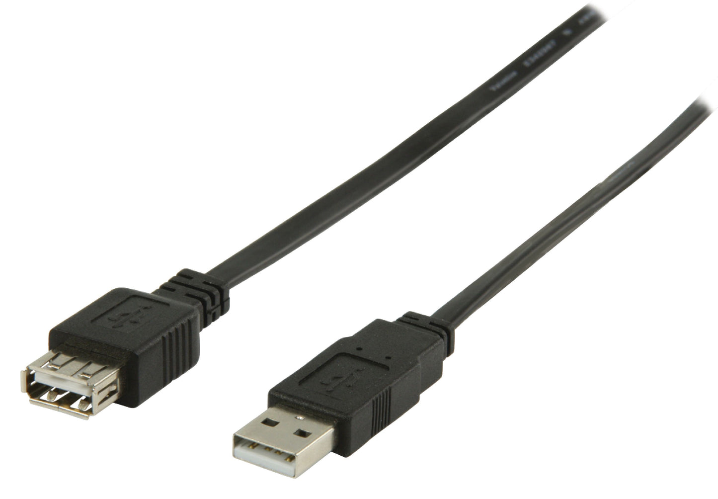 Valueline USB 2.0 Verlängerungskabel USB A male - USB A female flach 3.00 m Schwarz