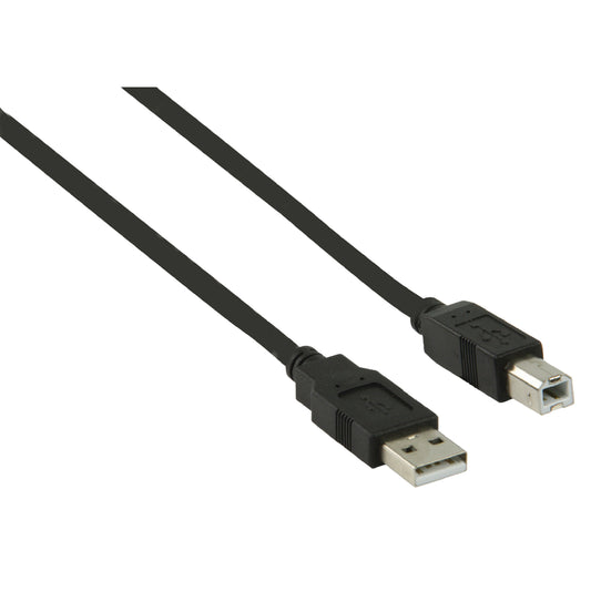 Valueline USB 2.0 Kabel USB A male - USB-B Male rund 3.0 m Schwarz