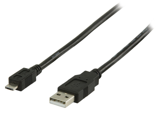 Valueline USB 2.0 Kabel USB A male - Micro-A male rund 1.00 m Schwarz