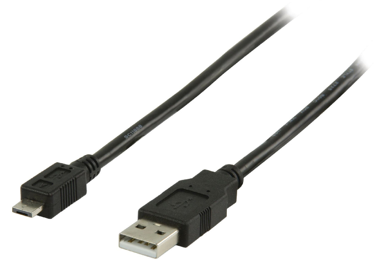 Valueline USB 2.0 Kabel USB A male - Micro-A male rund 2.00 m Schwarz