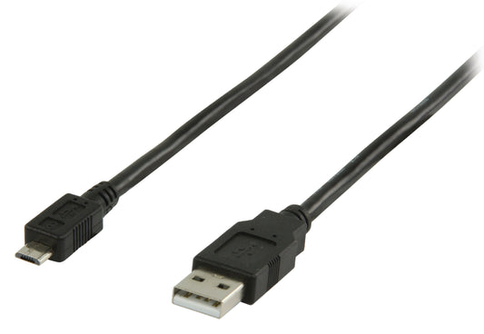 Valueline USB 2.0 Kabel USB A male - Micro-B male rund 5.00 m Schwarz
