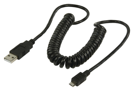 Valueline USB 2.0 Kabel USB A male - Micro-B male aufgerollt 2.00 m Schwarz