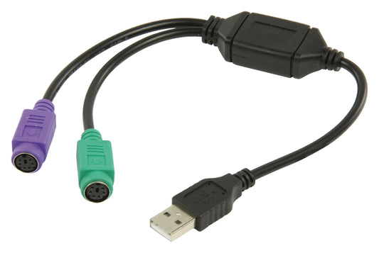 Valueline USB 2.0 Kabel USB A male - 2x PS/2 Female 0.30 m Schwarz