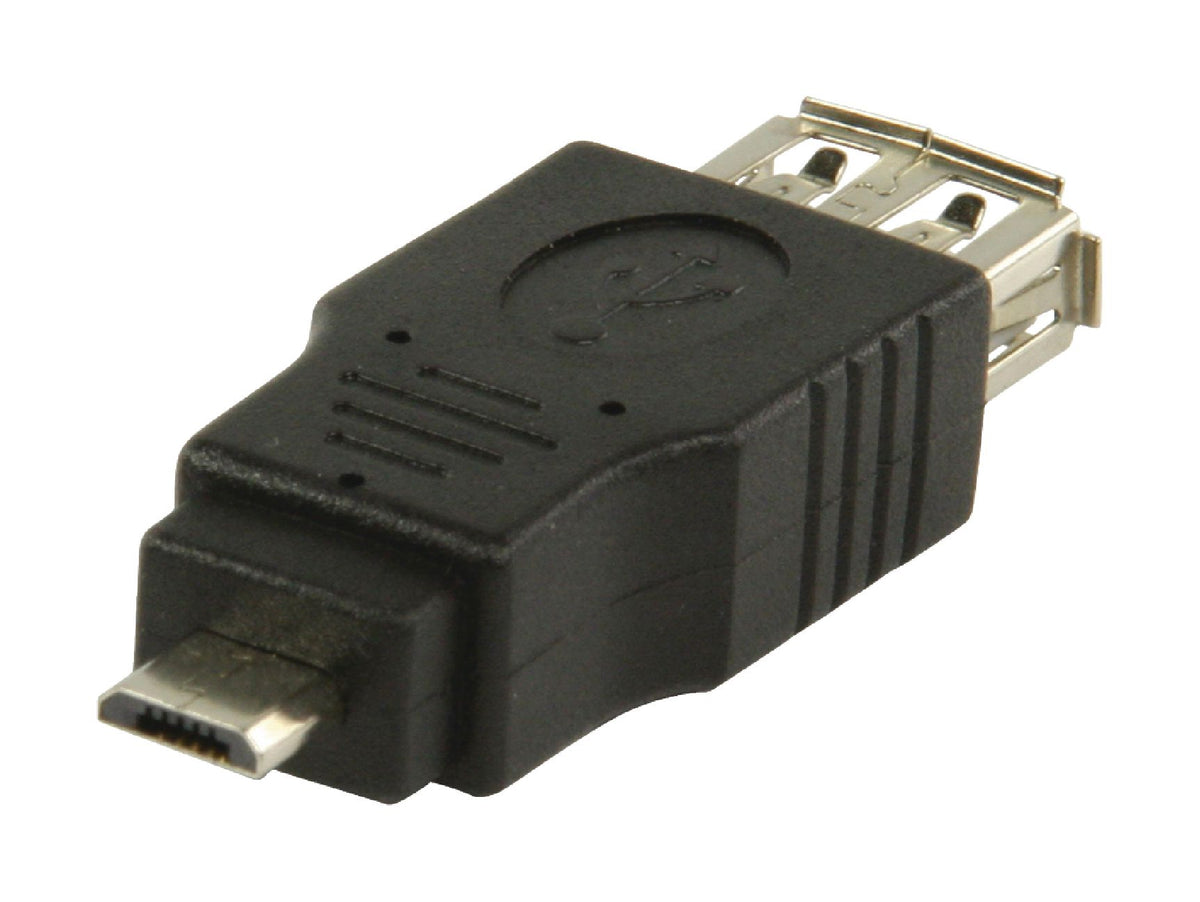 Valueline USB 2.0 Adapter Micro-B male - USB A female Schwarz