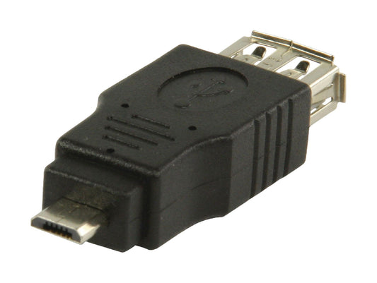 Valueline USB 2.0 Adapter Micro-B male - USB A female Schwarz