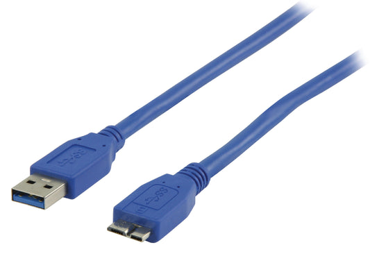 Valueline USB 3.0 Kabel USB A male - Micro-B male rund 2.00 m Blau