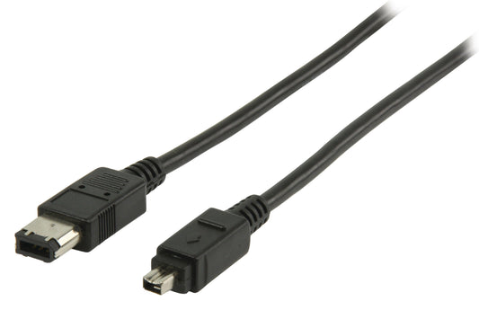 Valueline FireWire 400-Kabel FireWire 4-pol. male - FireWire 6-pol. male 2.00 m Schwarz