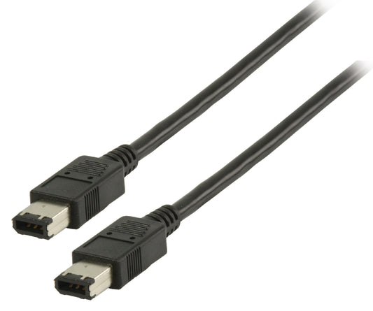 Valueline FireWire 400-Kabel FireWire 6-pol. male - FireWire 6-pol. male 2.00 m Schwarz