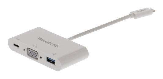 Valueline VLCP64760W02 USB 3.1 Adapter USB-C male - USB A female / USB-C female / VGA female Weiss
