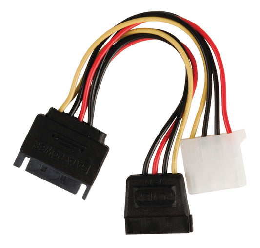 Valueline Interne Stromkabel SATA 15-poliger male - SATA 15-pol. female + Molex female 0.15 m