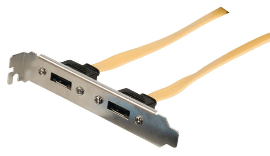 Valueline SATA 6 Gb/s Kabel Intern 2x SATA 7-pol. female - 2x SATA 7-pol. Halterung 0.50 m Gelb