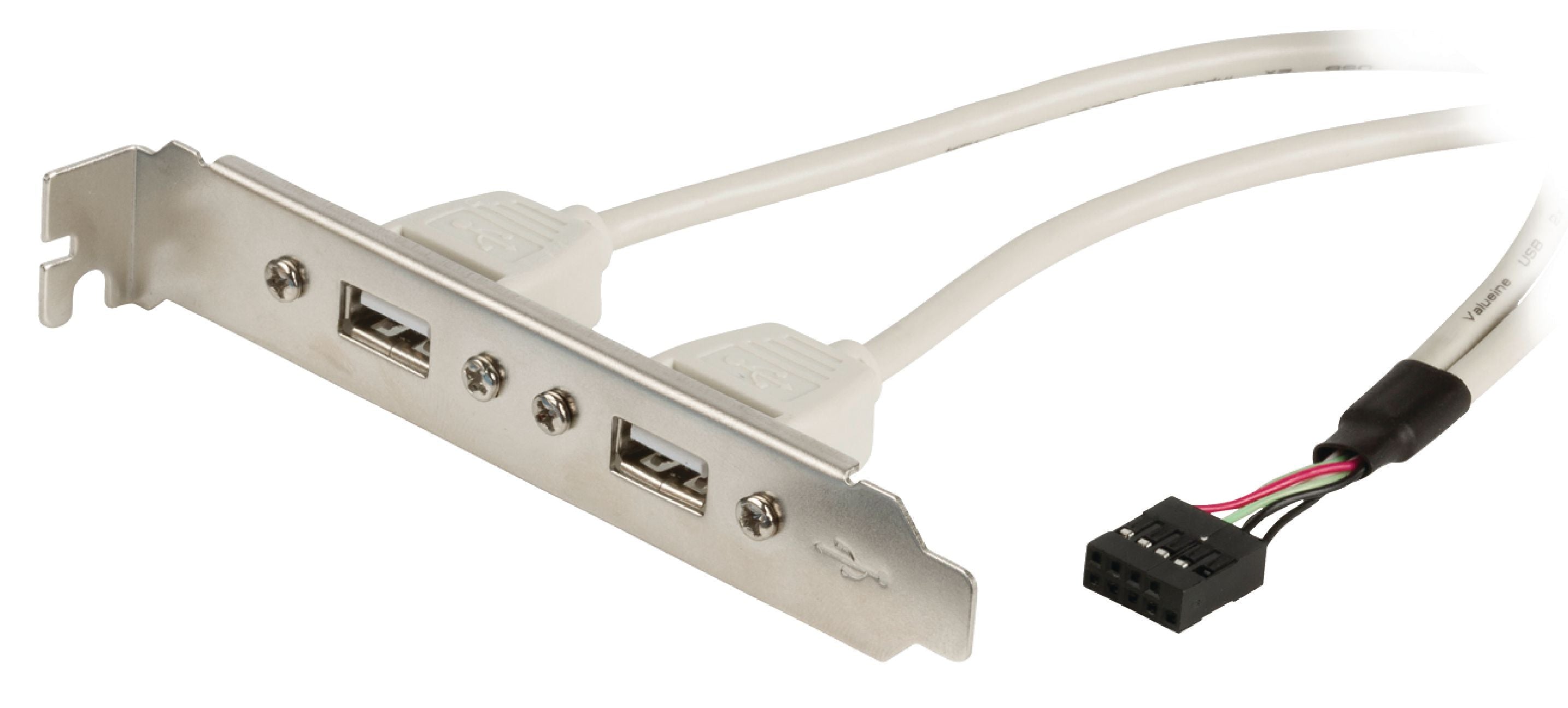 Valueline USB 2.0 Kabel 2x A female - 8-pol. female 0.50 m Grau