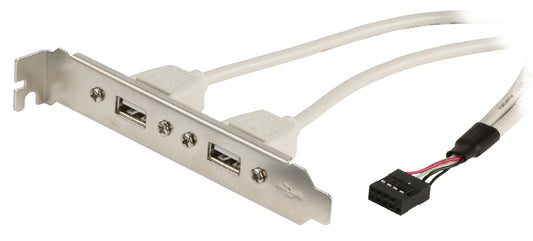 Valueline USB 2.0 Kabel 2x A female - 8-pol. female 0.50 m Grau