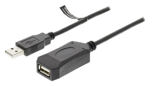 Valueline Aktive USB 2.0 Verlängerungskabel USB A male - USB A female 5.00 m Schwarz