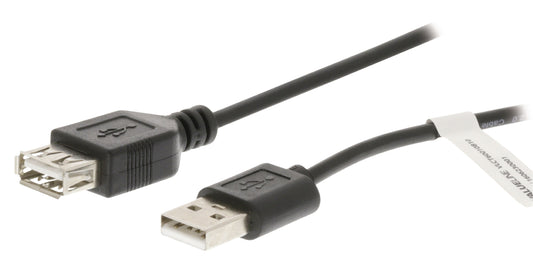 Valueline USB 2.0 Verlängerungskabel USB A male - USB A female 1.00 m Schwarz