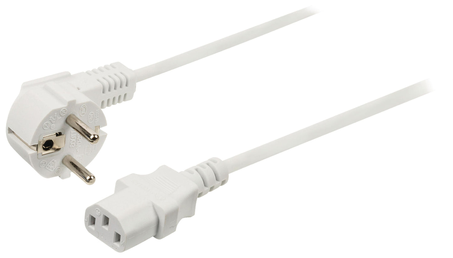 Valueline Schutzkontakt-Netzkabel Typ F (CEE 7/4) - IEC-320-C13 3.00 m Weiss