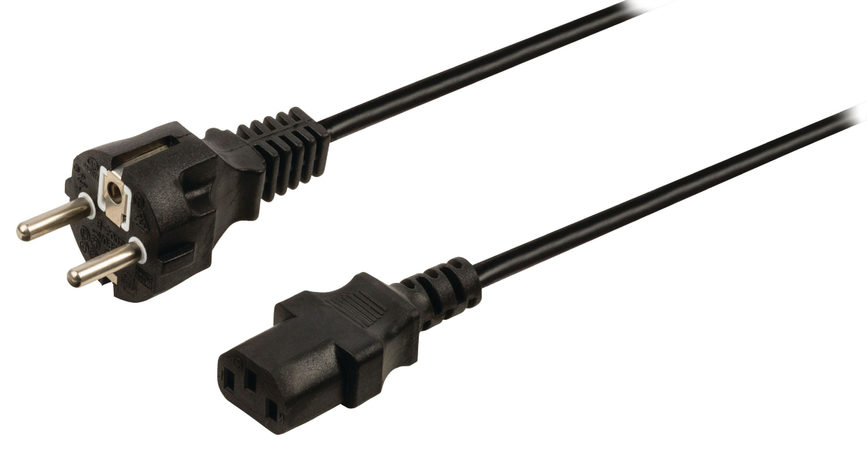 Valueline Schutzkontakt-Netzkabel Typ F (CEE 7/4) - IEC-320-C13 2.00 m Schwarz