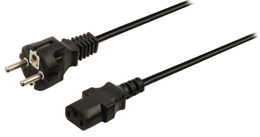 Valueline Schutzkontakt-Netzkabel Typ F (CEE 7/4) - IEC-320-C13 2.00 m Schwarz
