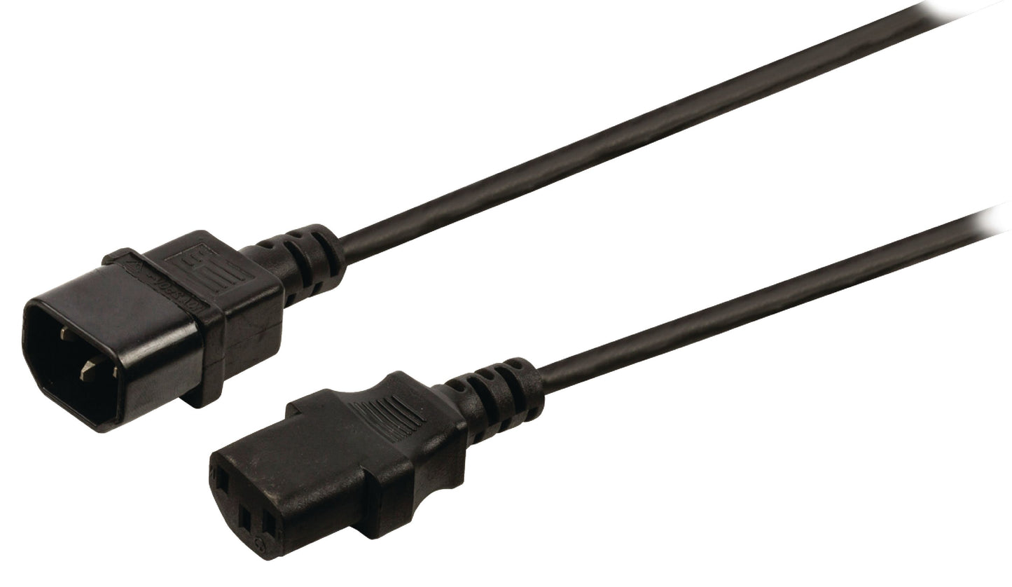 Valueline Kaltgeräte-Verlängerung IEC-320-C14 - IEC-320-C13 2.00 m Schwarz
