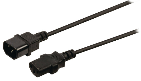 Valueline Kaltgeräte-Verlängerung IEC-320-C14 - IEC-320-C13 2.00 m Schwarz