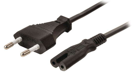 Valueline Euro-Netzkabel Euro male - IEC-320-C7 3.00 m Schwarz