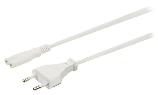 Valueline Euro-Netzkabel Euro male - IEC-320-C7 5.00 m Weiss