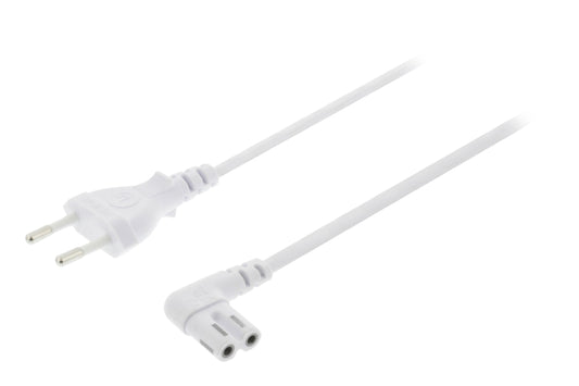 Valueline Euro-Netzkabel Euro male - IEC-320-C7 5.00 m Weiss