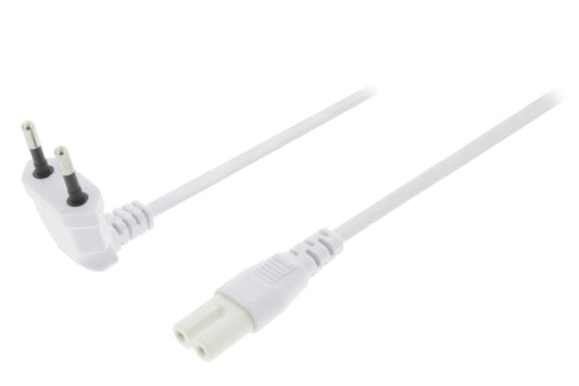 Valueline Euro-Netzkabel Euro male - IEC-320-C7 2.00 m Weiss