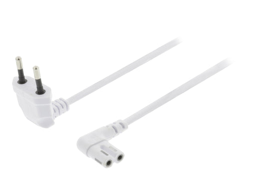 Valueline Euro-Netzkabel Euro male - IEC-320-C7 3.00 m Weiss