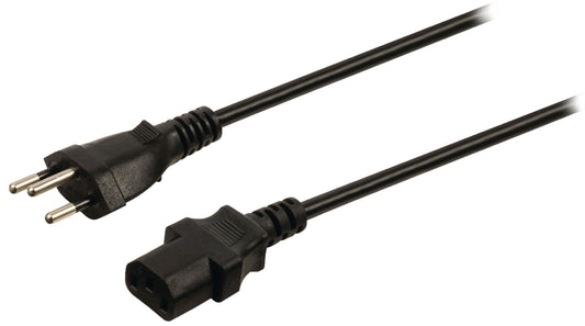 Valueline Netzkabel Schweiz CH Typ 12 - IEC-320-C13 2.00 m Schwarz