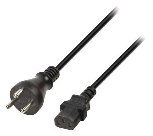 Valueline Netzkabel Dänemark Dänemark male - IEC-320-C13 2.00 m Schwarz