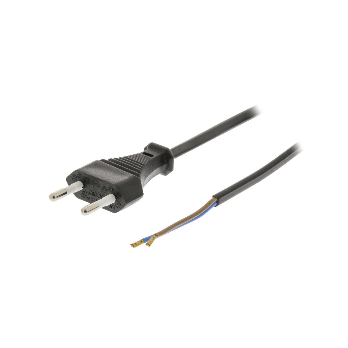 Valueline Euro-Netzkabel Euro male - offen 3.00 m Schwarz