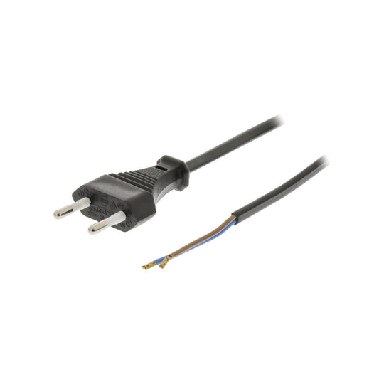 Valueline Euro-Netzkabel Euro male - offen 3.00 m Schwarz