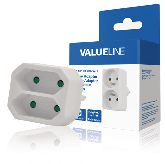 Valueline Steckdosenverteiler BR Weiss