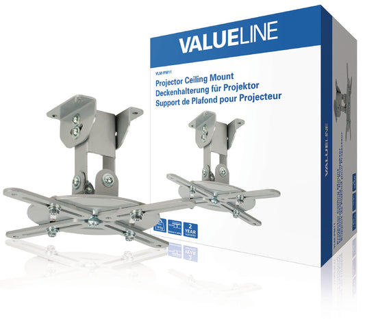Valueline Projektor-Deckenhalterung vollbeweglich 10 kg Silber