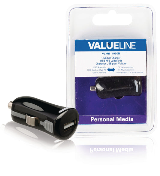 Valueline Auto-Ladegerät 1-Ausgang 2.1 A USB Schwarz