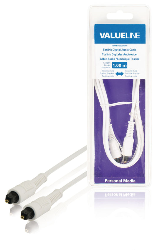 Valueline Digital-Audio-Kabel Toslink male - Toslink male 1.00 m Weiss