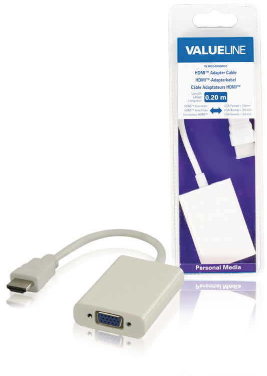 Valueline High Speed HDMI Kabel HDMI Anschluss - VGA female 0.20 m Weiss