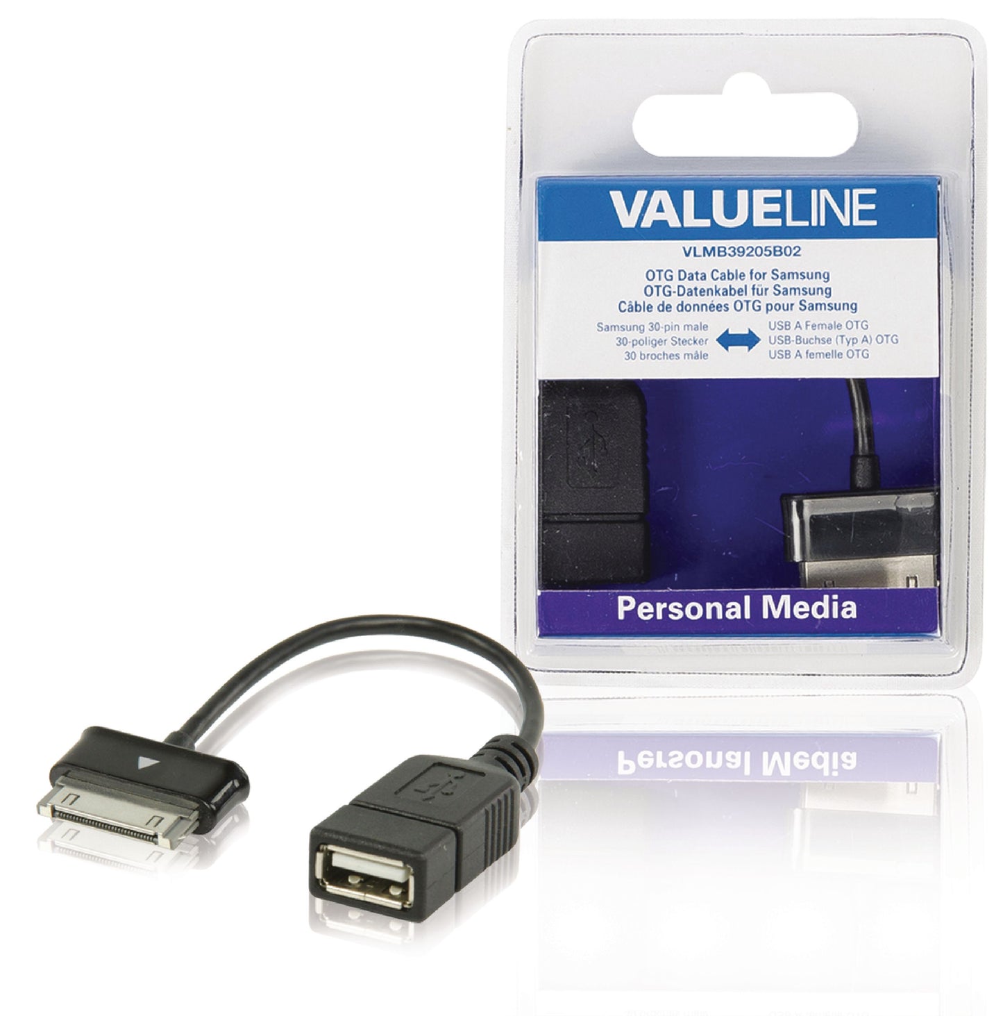 Valueline Sync und Ladekabel Samsung 30-pol. male - USB A female 0.20 m Schwarz