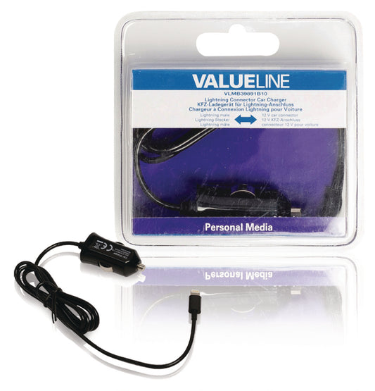 Valueline Auto-Ladegerät 1-Ausgang 2.4 A Apple-Lightning Schwarz