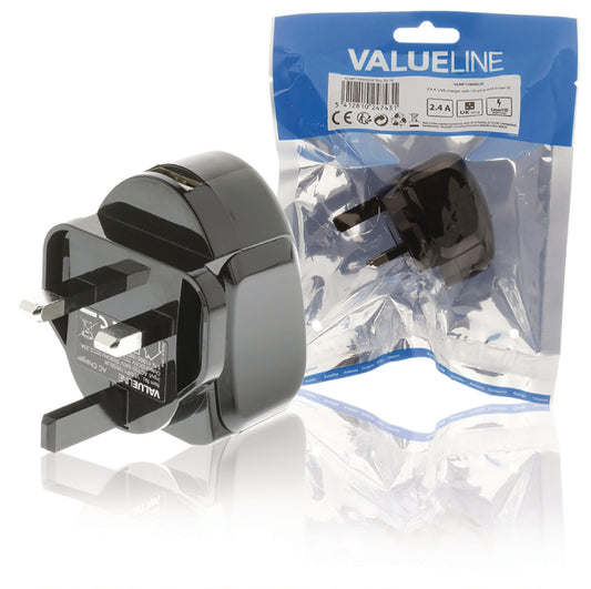Valueline Ladegerät USB 1-Ausgang 2.4 A 2.4 A USB Schwarz