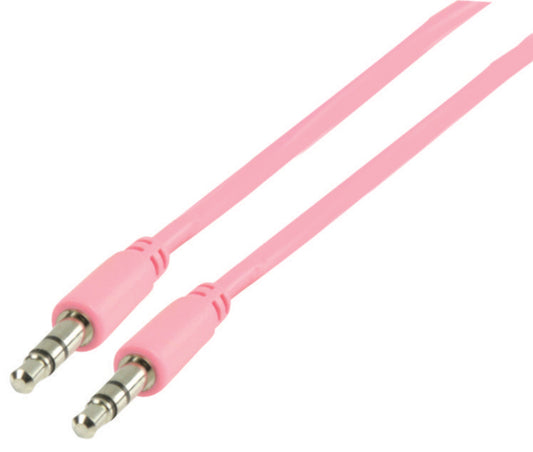 Valueline Stereo-Audiokabel 3.5 mm male - 3.5 mm male 1.00 m Rosa